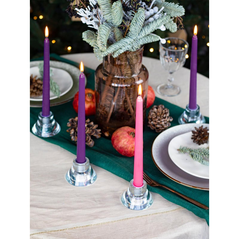 CANDWAX 12 inch Taper Advent Candles 1 Set - Dripless Taper Candles and Unscented Candlesticks - Long Burning Tapered Candles Perfect as Advent Wreath Candles Tapers - Purple Advent Candles - Image 3